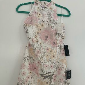 Lulus White Floral Crochet Lace Halter Mini Dress